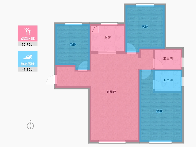 新疆维吾尔自治区-乌鲁木齐市-金科集美天辰-101.00-户型库-动静分区