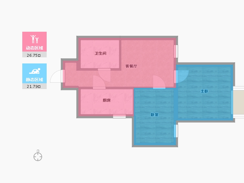 北京-北京市-青荷里晨风园-42.85-户型库-动静分区