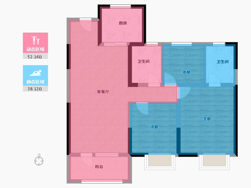 山东省-青岛市-天一仁和珑樾海-80.00-户型库-动静分区