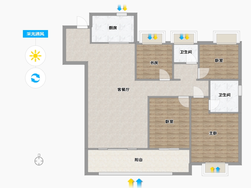 江苏省-南京市-锦麟融誉府-129.00-户型库-采光通风