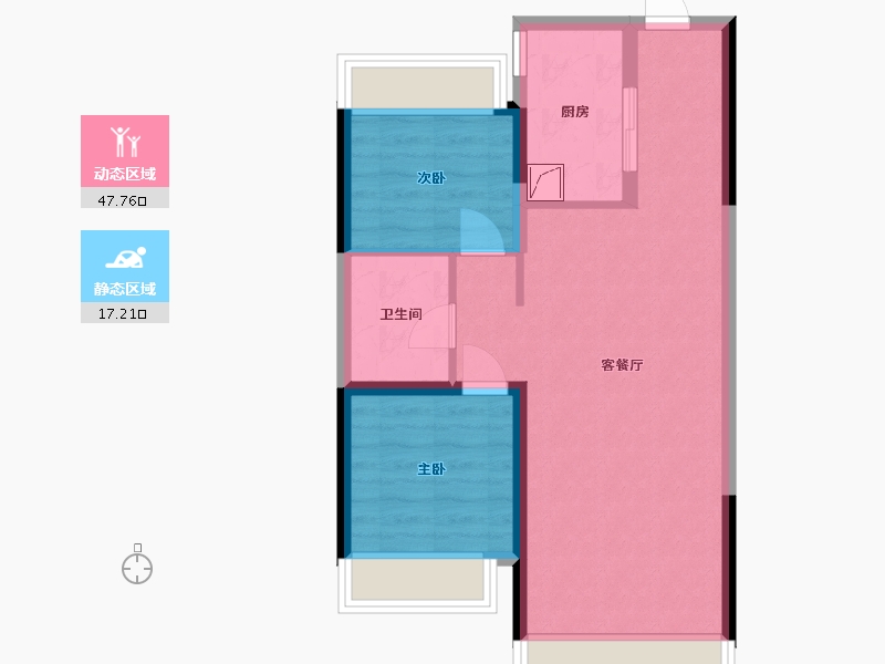 内蒙古自治区-呼和浩特市-金地江山风华-70.00-户型库-动静分区