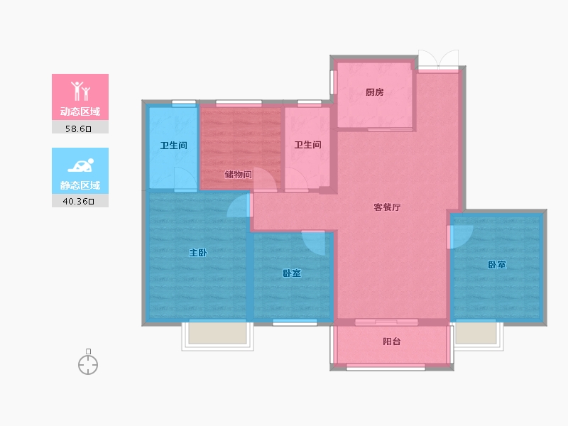 江苏省-南通市-新城学府-97.18-户型库-动静分区