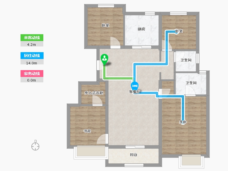 天津-天津市-锦绣大家-105.00-户型库-动静线