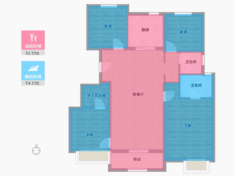 天津-天津市-锦绣大家-105.00-户型库-动静分区