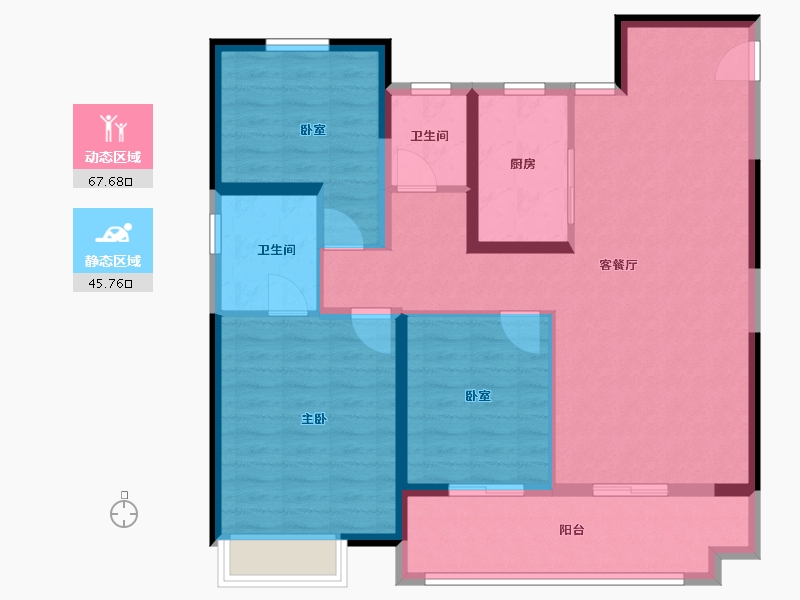 河南省-洛阳市-金科绿都天宸-102.00-户型库-动静分区