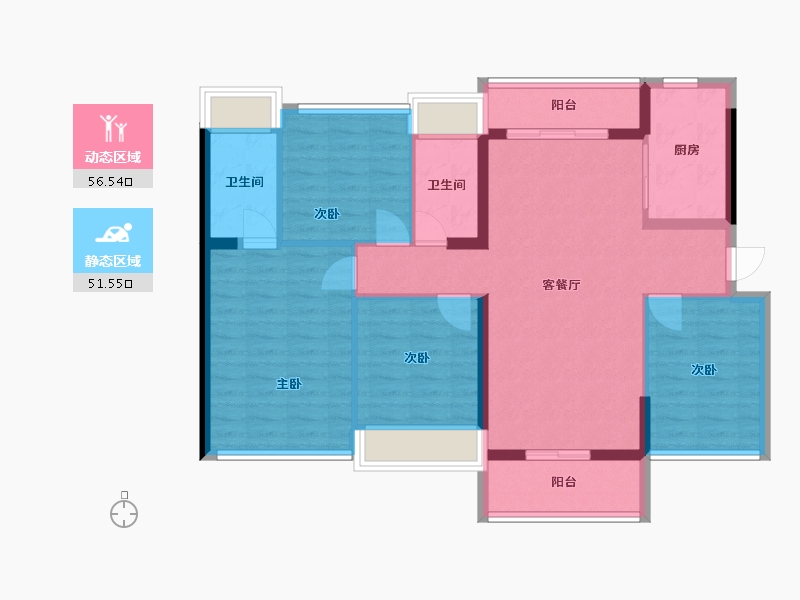 广东省-珠海市-龙光玖誉湾-109.00-户型库-动静分区