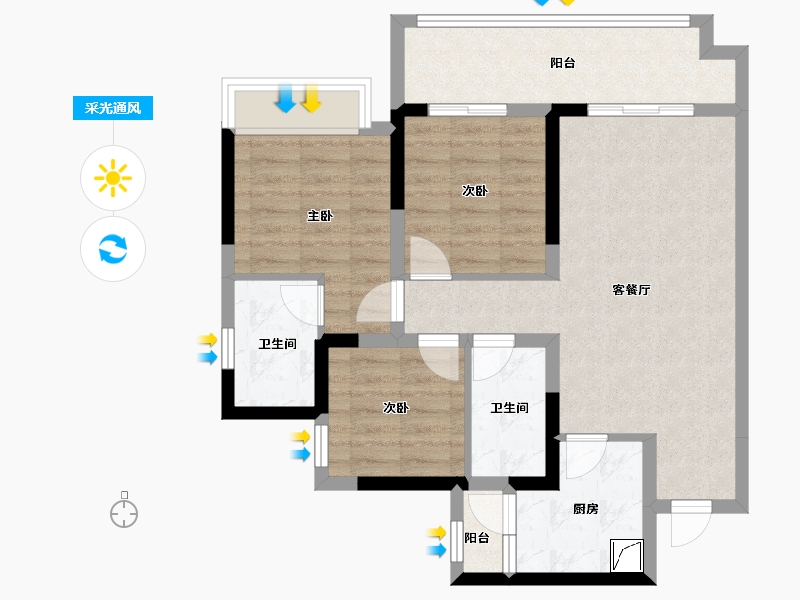 四川省-南充市-金科集美天宸-79.00-户型库-采光通风