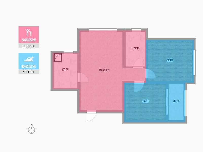 山东省-青岛市-海泊雅苑-75.00-户型库-动静分区