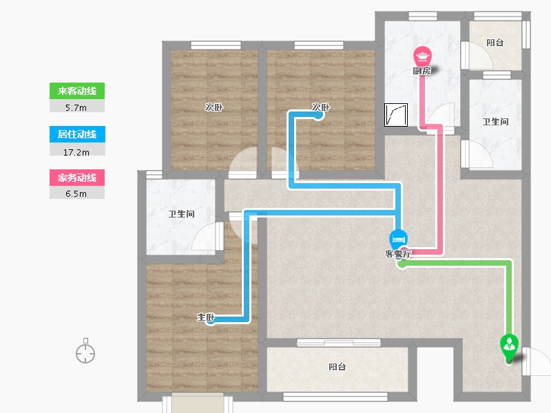 陕西省-咸阳市-荣成西枫苑-102.62-户型库-动静线