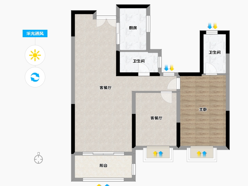 内蒙古自治区-乌兰察布市-百福四季-110.00-户型库-采光通风