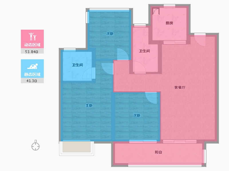 安徽省-合肥市-龙湖·龙誉城-85.00-户型库-动静分区