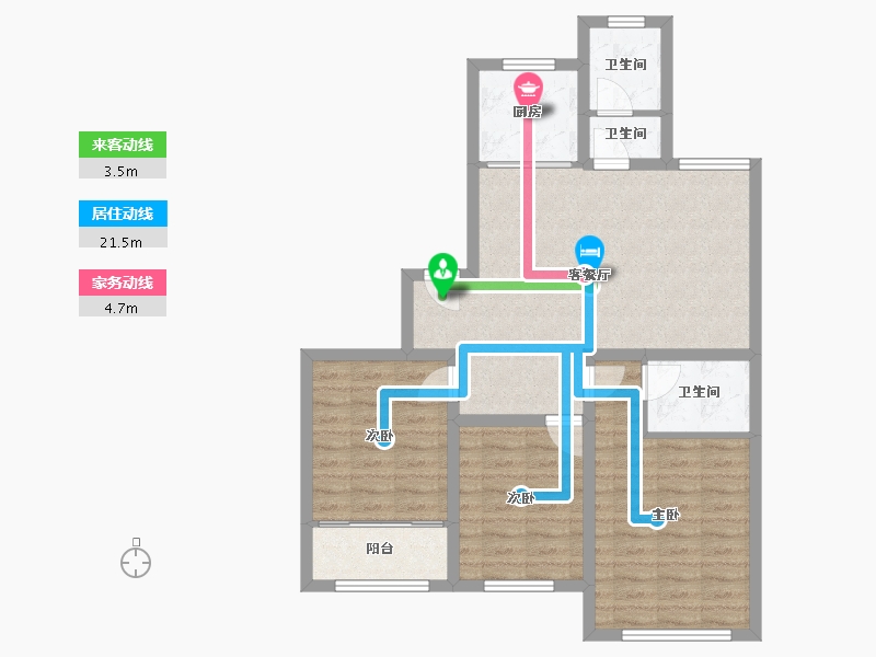 山东省-潍坊市-兰溪学府-83.00-户型库-动静线