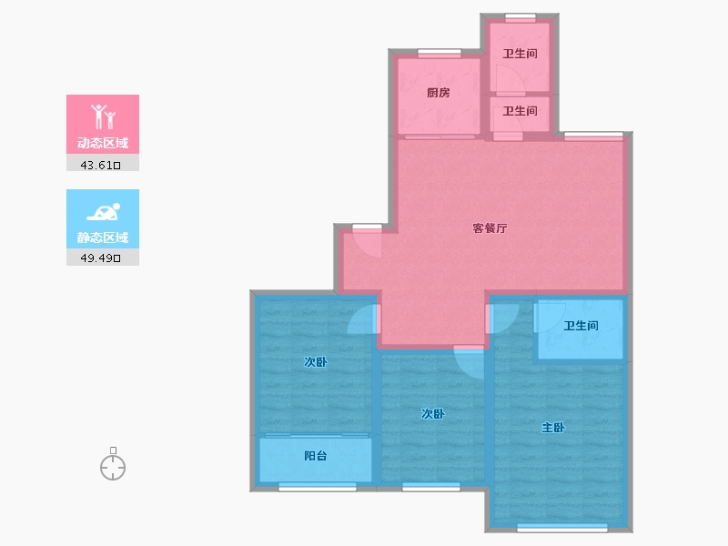 山东省-潍坊市-兰溪学府-83.00-户型库-动静分区