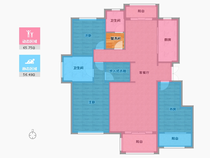 新疆维吾尔自治区-伊犁哈萨克自治州-悦府-120.00-户型库-动静分区