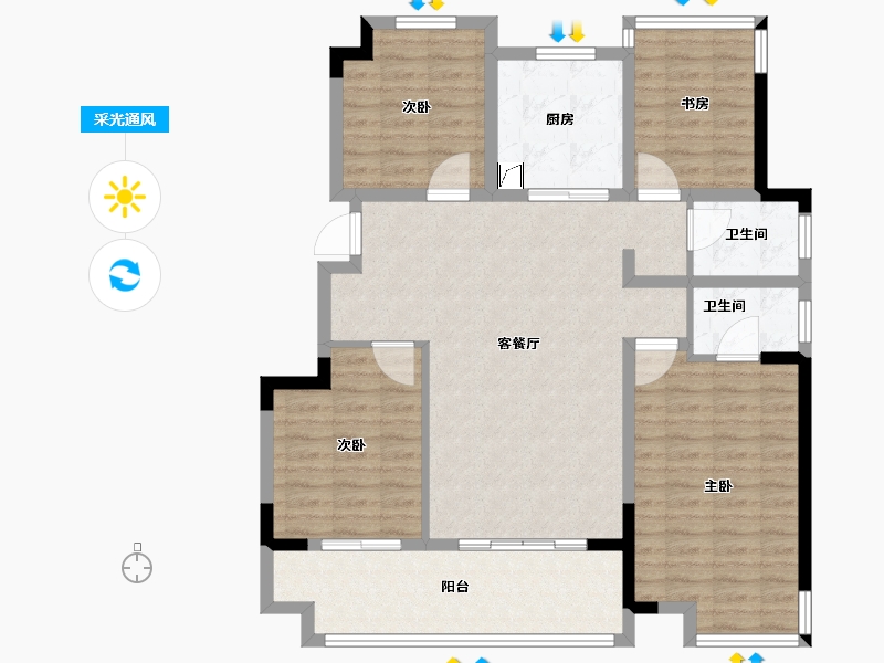 安徽省-六安市-远大·舒州府-108.00-户型库-采光通风