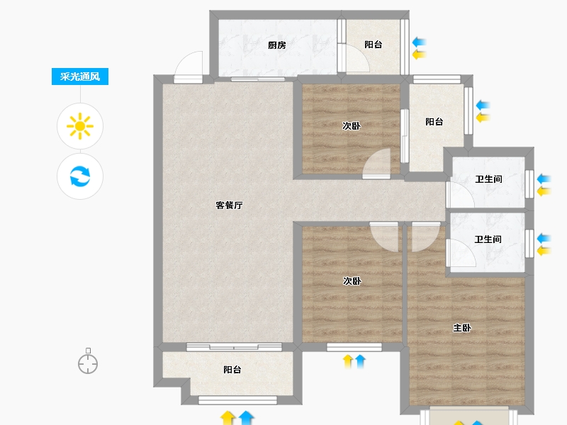 广西壮族自治区-柳州市-柳铁新城-89.15-户型库-采光通风