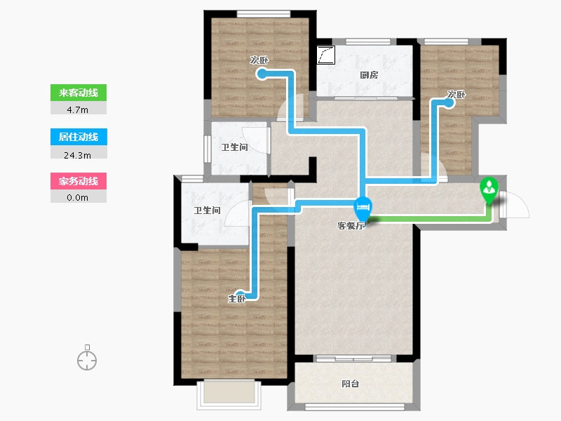 山东省-枣庄市-祥云奥体花园三期-107.00-户型库-动静线