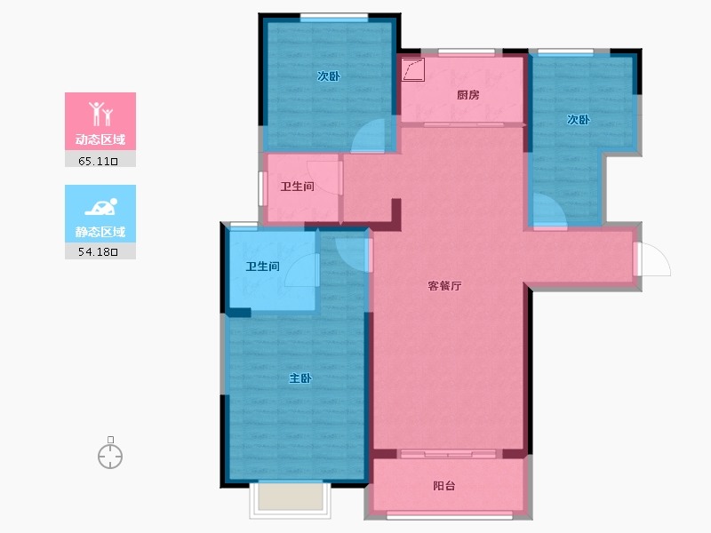 山东省-枣庄市-祥云奥体花园三期-107.00-户型库-动静分区