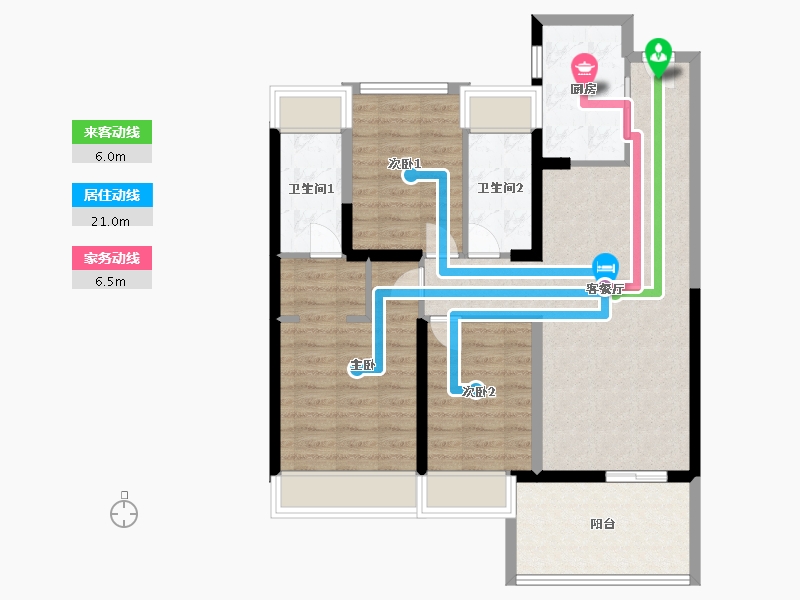 广东省-深圳市-花样年·好时光-88.00-户型库-动静线