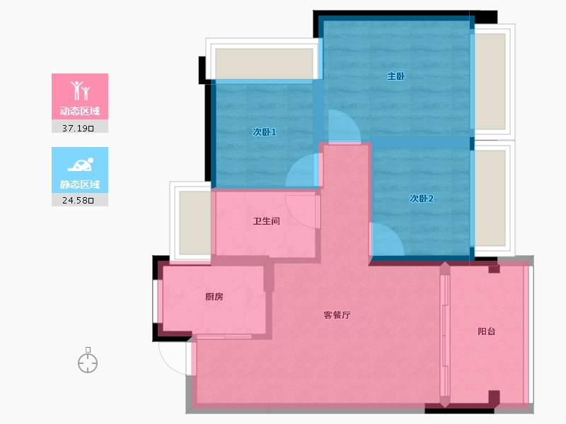 广东省-深圳市-花样年·好时光-54.55-户型库-动静分区