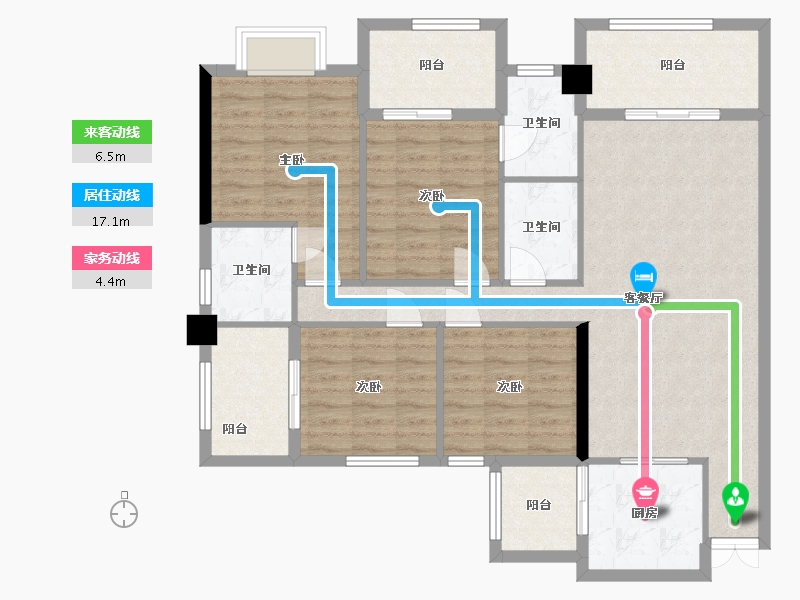 广西壮族自治区-河池市-南桥新城-118.00-户型库-动静线