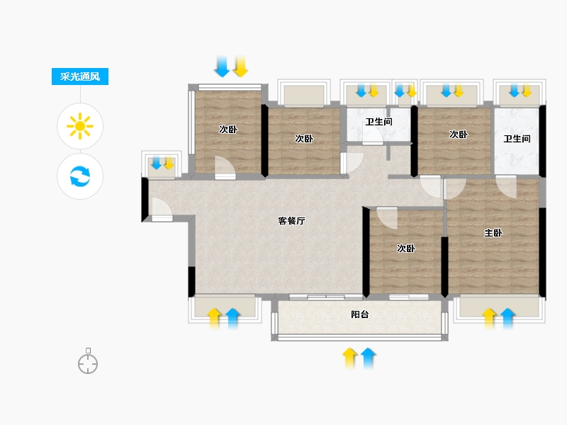 广东省-惠州市-嘉旺城-120.00-户型库-采光通风