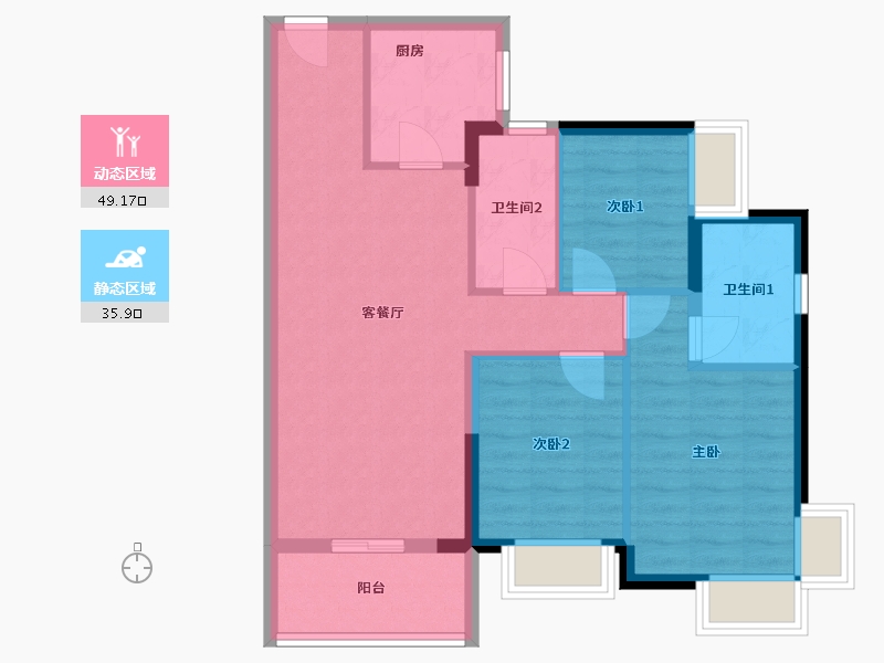 广东省-深圳市-万樾府住宅-76.01-户型库-动静分区