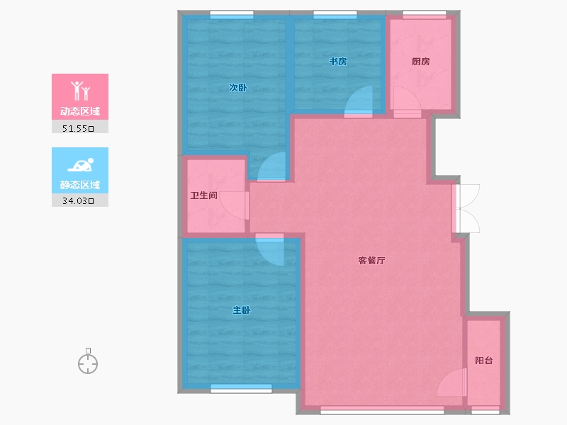 吉林省-松原市-东方壹号-90.00-户型库-动静分区