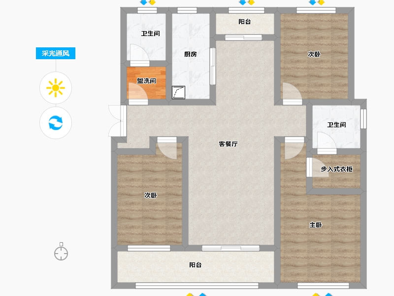 河北省-石家庄市-高远森林城-110.00-户型库-采光通风