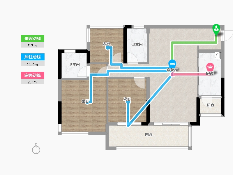 四川省-达州市-金科集美嘉悦-75.00-户型库-动静线