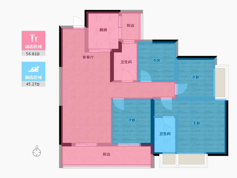 云南省-昆明市-金科美辰花园-98.00-户型库-动静分区