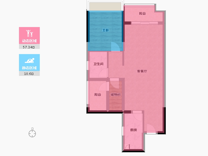 广东省-佛山市-金域悦澜苑-59.90-户型库-动静分区