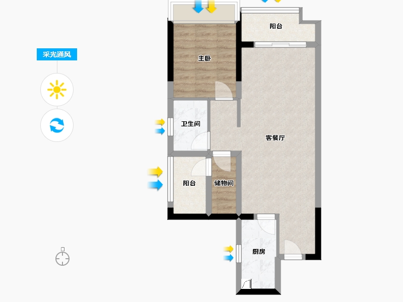 广东省-佛山市-金域悦澜苑-59.90-户型库-采光通风