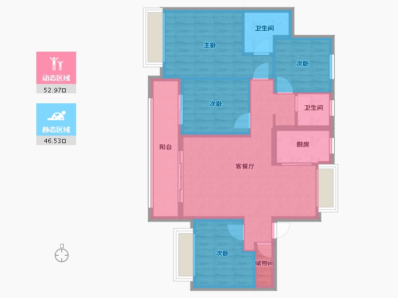 湖北省-黄冈市-黄州·澳海府-126.00-户型库-动静分区