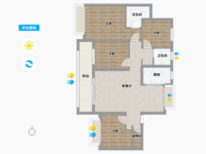 湖北省-黄冈市-黄州·澳海府-126.00-户型库-采光通风