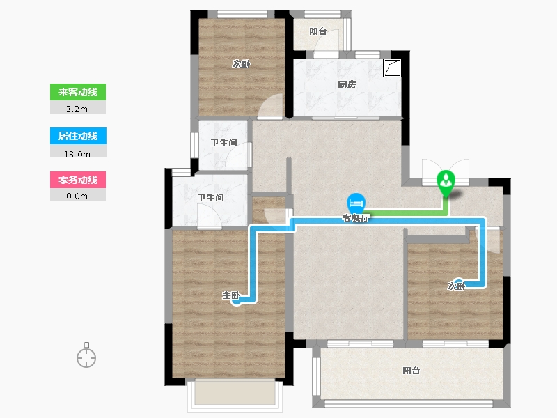 四川省-成都市-旭辉广场住宅-96.72-户型库-动静线