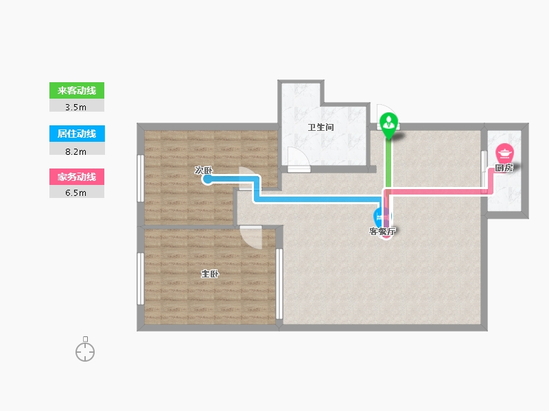 山西省-临汾市-公用局宿舍-90.00-户型库-动静线