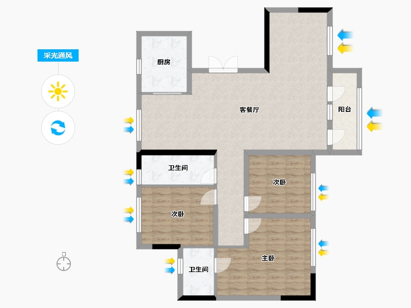 河南省-新乡市-云松-120.00-户型库-采光通风