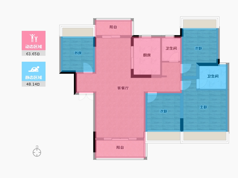 四川省-巴中市-麓府-126.56-户型库-动静分区