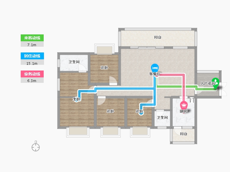 贵州省-安顺市-时代顺城-120.00-户型库-动静线