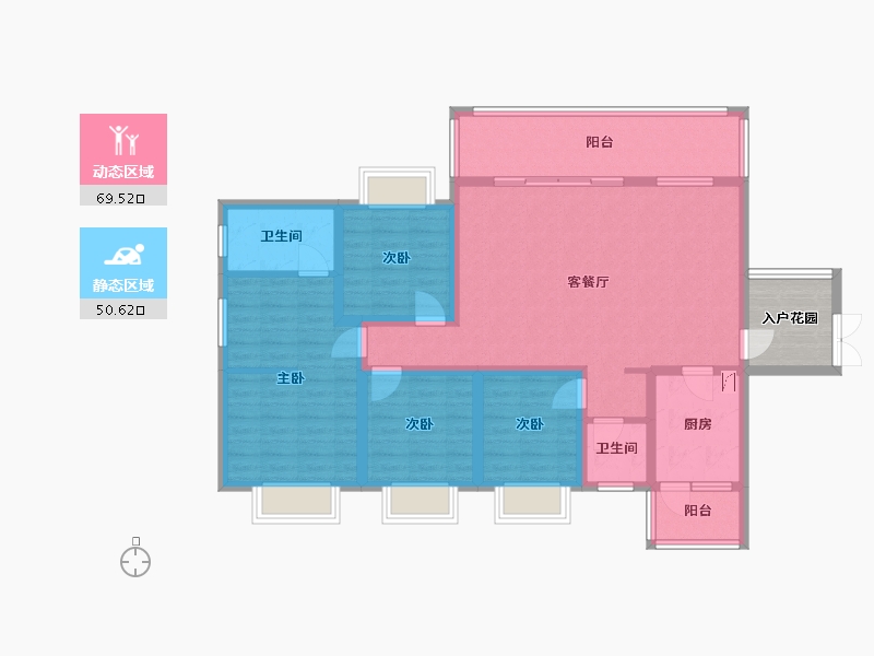 贵州省-安顺市-时代顺城-120.00-户型库-动静分区