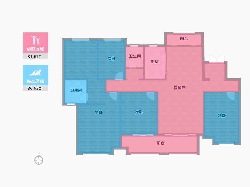 山东省-临沂市-幸福里小区-163.00-户型库-动静分区