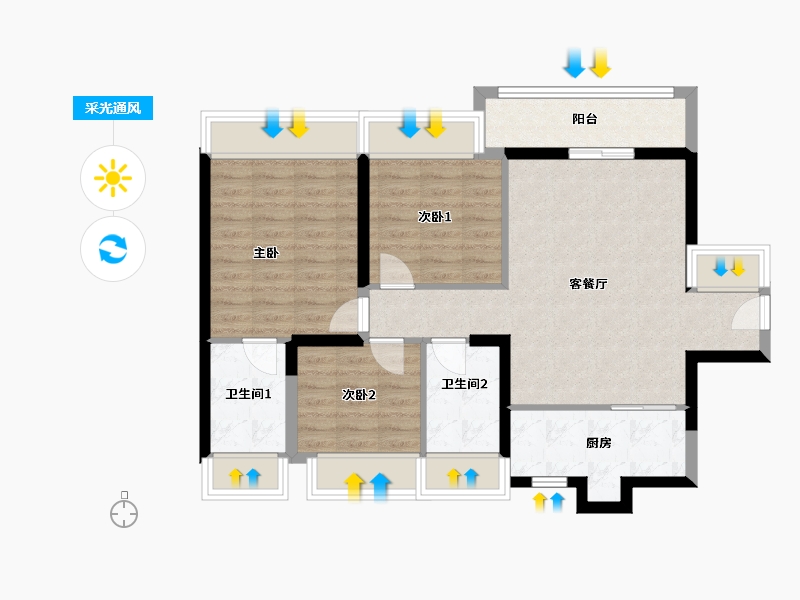 广东省-深圳市-花样年·好时光-80.00-户型库-采光通风