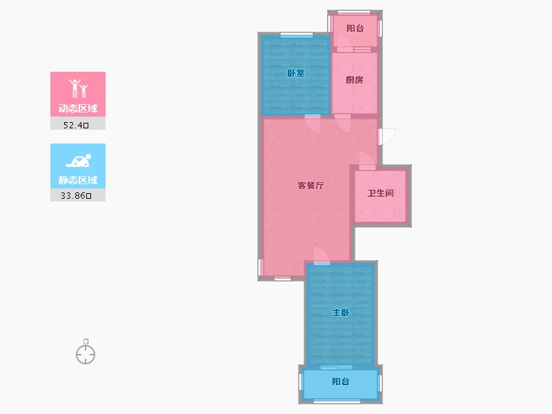 北京-北京市-风雅园三区-77.00-户型库-动静分区