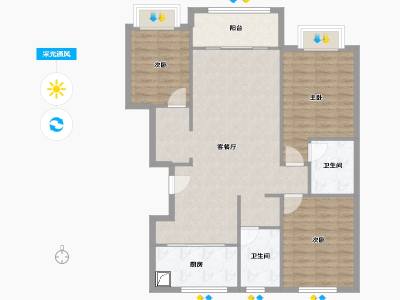 山东省-德州市-阳光一品-98.00-户型库-采光通风