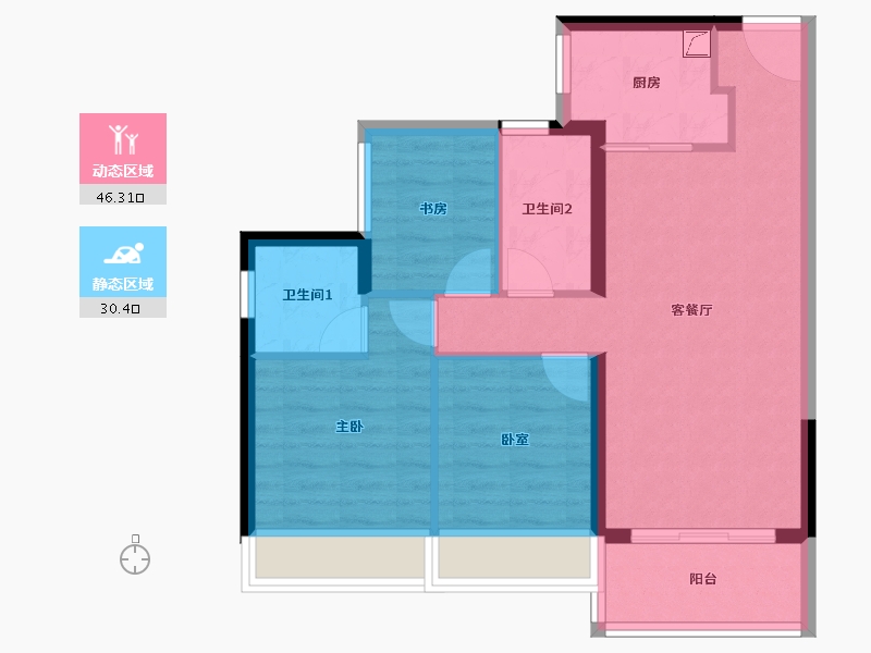 广东省-惠州市-富康锦绣壹号-68.24-户型库-动静分区