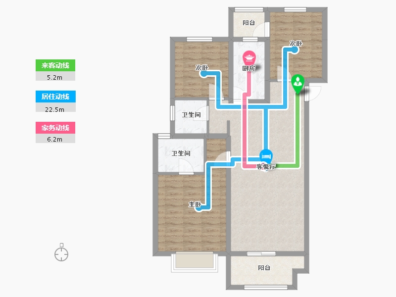 陕西省-西安市-金地南湖艺境二期-85.00-户型库-动静线