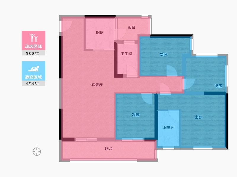 贵州省-黔南布依族苗族自治州-时代中心-98.00-户型库-动静分区