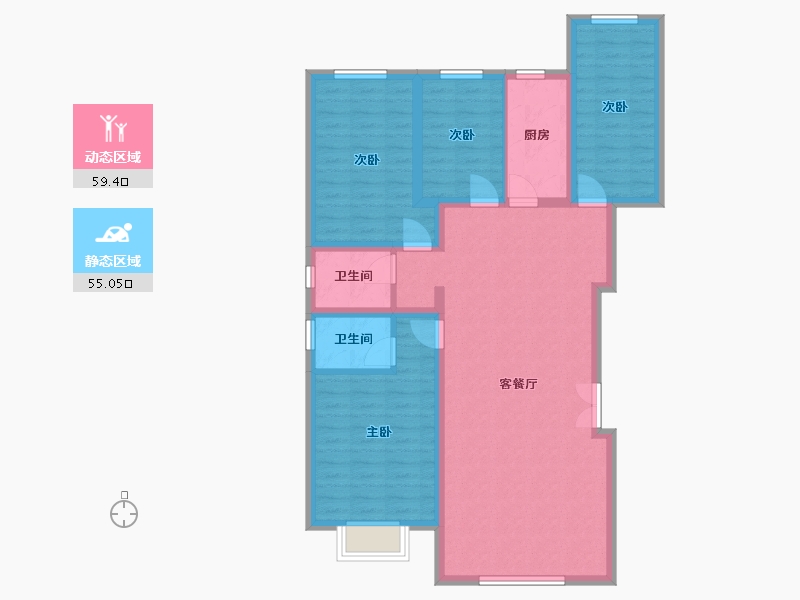 新疆维吾尔自治区-喀什地区-嘉陵花园-112.00-户型库-动静分区