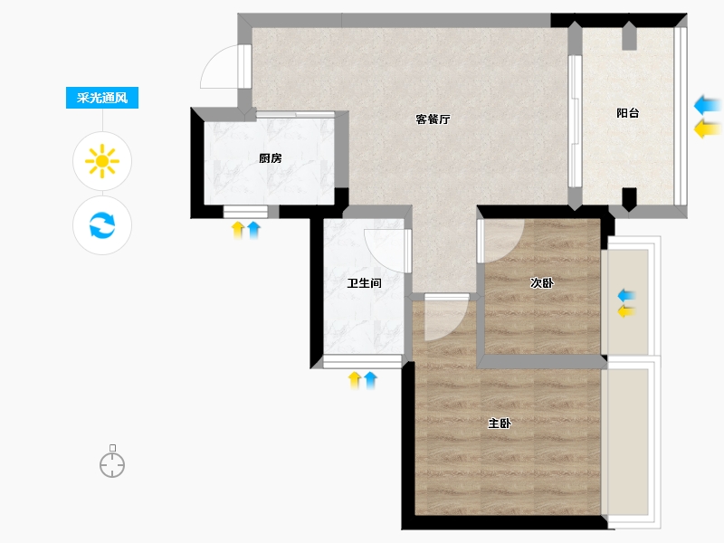 广东省-深圳市-花样年·好时光-46.45-户型库-采光通风